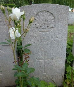 Walter Cornish's headstone, Lijssenthoek Military Cemetery, Belgium. Image courtesy Sharon Hesse.