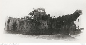 The wreck of the German light cruiser SMS Emden after her action with HMAS Sydney, 1914. Image courtesy Australian War Memorial.