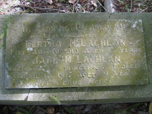 John McLachlan commemorative plaque, Orange Cemetery. Image courtesy Lynne Irvine.