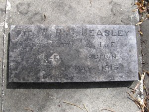 William Robert Clive Beasley's commemorative plaque, Orange Cemetery. Image courtesy Lynne Irvine.
