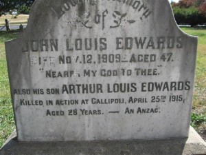 Arthur Louis Edwards’ commemorative plaque, Orange Cemetery. Image courtesy Orange Cemetery.