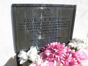 George Patrick Rauchle's headstone. Image courtesy Orange Cemetery.