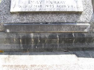 Charles William Murray commemorative plaque, Orange Cemetery. Image courtesy Orange Cemetery.