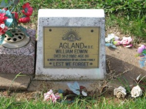William Edwin Agland's headstone. Image courtesy Orange Cemetery.