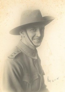 Reginald Arthur Smith, 6 August 1915. Image courtesy Mrs Ruth Velvin-Smith. 
