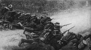 Belgian troops defending a Herstal suburb, just north-east of Liège.