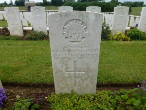 William Garvey's headstone, Bull’s Road Military Cemetery, France. Image courtesy Sharon Hesse.