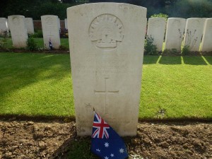 Herbert Henry Argall’s headstone, Brewery Orchard Cemetery, France. Image courtesy Sharon Hesse.