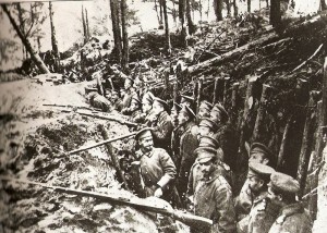 Russian soldiers in the trenches during the Battle of Sarikamish. Image courtesy IWM collection.