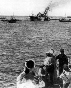 The last moments HMS Majestic. Image courtesy The War Illustrated, 26 June 1915.