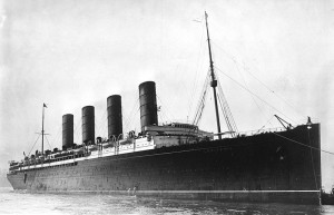 RMS Lusitania, George Grantham Bain. Image courtesy Library of Congress.
