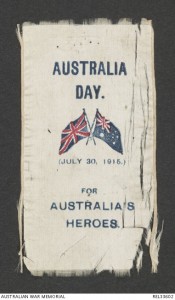 Australia Day 1915 fund raising ribbon. Image courtesy Australian War Memorial.