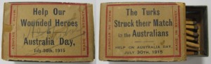 Australia Day patriotic fundraising matchbox, 1915. Image courtesy Australian War Memorial.