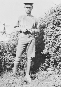 Captain Harry Nott, of the 10th Battalion during the battalion's rest on Imbros Island. (Captain Nott was one of the few members of the AIF to have a beard). Image courtesy Australian War Memorial.