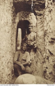 In the trenches at Gallipoli, 1915. Image courtesy Australian War Memorial.