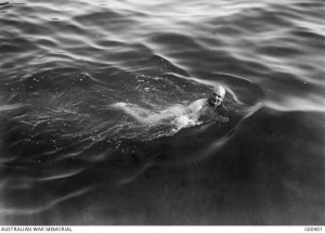 General Birdwood takes a dip after a hard day's work, Ernest Brooks, Gallipoli 1915. Image courtesy Australian War Memorial.