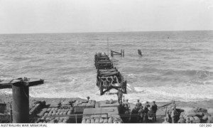 The storm damaged Watson’s Pier, Gallipoli. CEW Bean, 18 November 1915. Image courtesy Australian War Memorial.