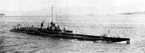 The French submarine Monge. Image in public domain.