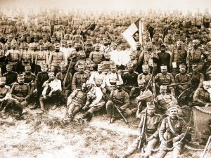 Serbian troops in Corfu, 1916. Image in public domain.