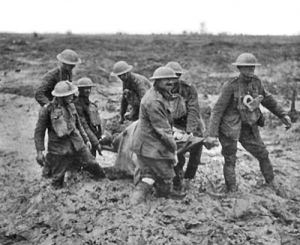 The muddy Verdun battlefield 1916. Image in public domain.