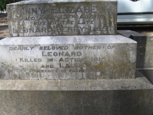 Leonard William Glandfield Last memorial plaque, Orange Cemetery. Image courtesy Orange Cemetery.