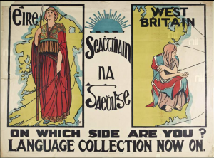 Gaelic League poster promoting the idea of a proud independent Eire, Frances Georgiana Chenevix Trench, 1913. Image in public domain.