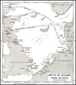 The Battle of Jutland, opening movements. Image courtesy Naval-History.net