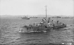 HMS M30 leaving Mudros, October 1915. Image courtesy Imperial War Museum © IWM (SP 570)