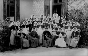 Nursing staff of the 1st Australian Stationary Hospital, Ismailia, Egypt, 1916, Henry Arthur Powell. Florence is in the second last row, second from the right. Image courtesy Australian War Memorial.