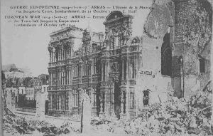 Arras Town Hall after many bombardments. Image courtesy Richard Laughton.