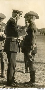 The Governor General awards Charles Grimson the Distinguished Conduct Medal (DCM), TD Cleary, 1915. Image courtesy Australian War Memorial.