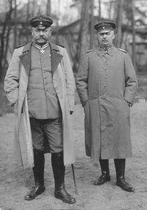 German Chief of Staff Paul von Hindenburg (left) with General Erich Ludendorff, September 1916. Image courtesy German Federal Archives.