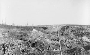 The ruined village of Beaumont Hamel at the end of the Battle of the Somme, Ernest Brooks, November 1916. Image courtesy Imperial War Museum © IWM (Q 1546A).